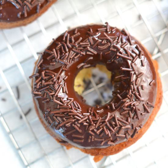 Lemon Donuts with Chocolate Glaze
