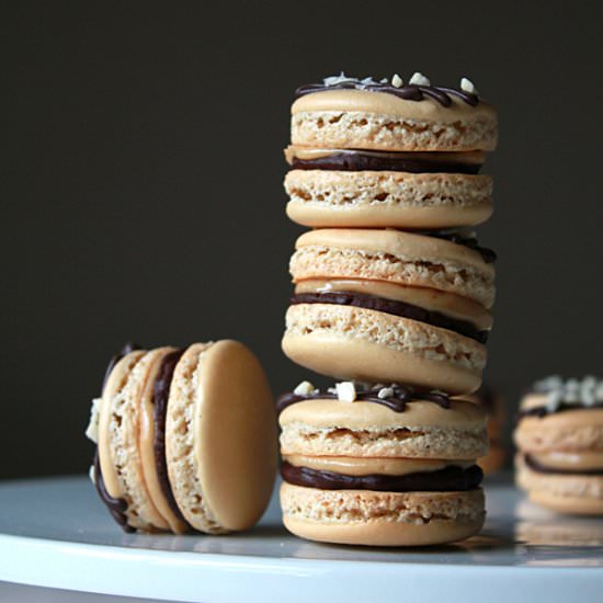 Chocolate and Peanut Butter Macaron
