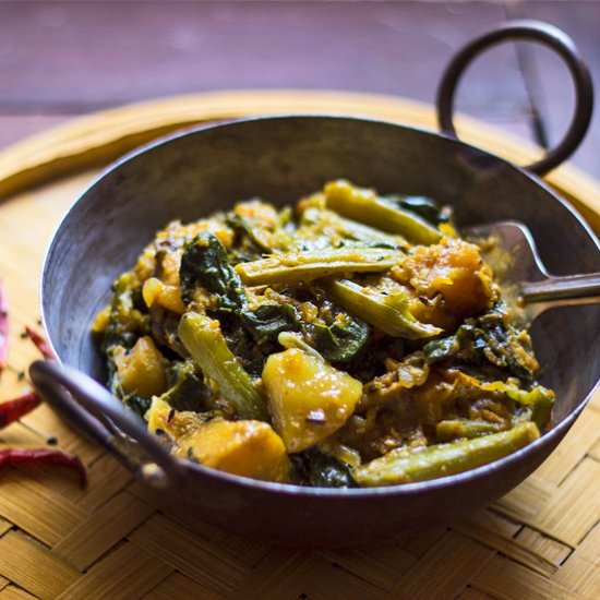 Malabar Spinach with Veggies