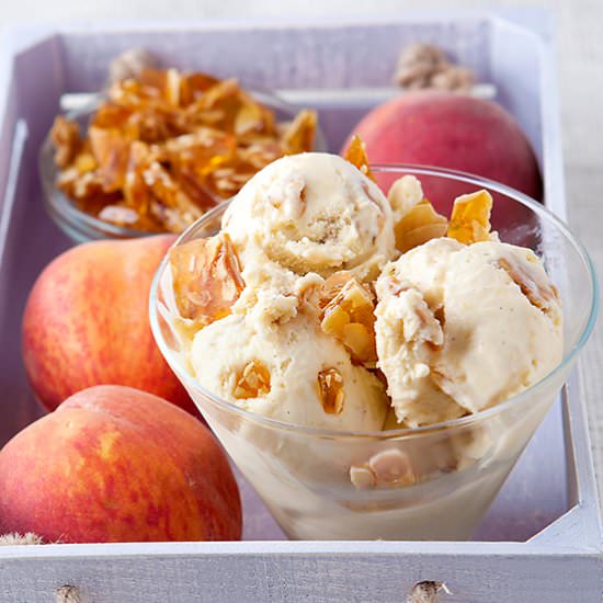 Honeyed Peach and Praline Ice Cream