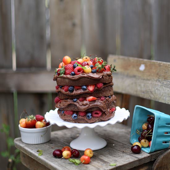 Chocolate Cake with Mixed Berries