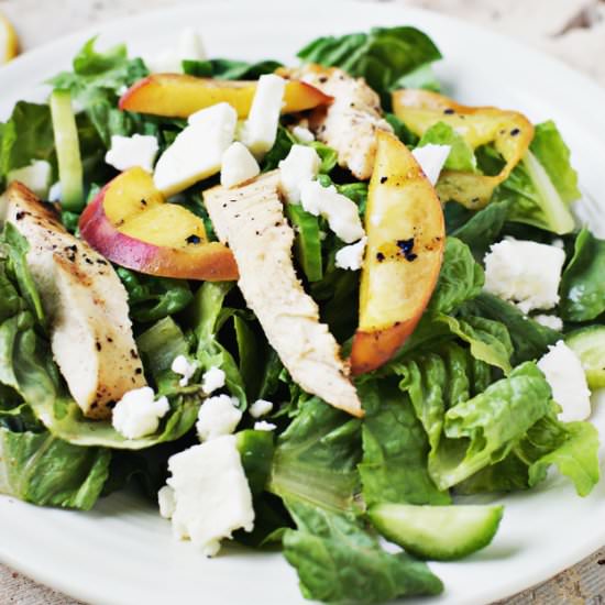 Grilled Peach and Chicken Salad