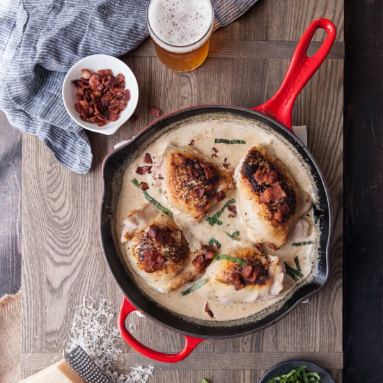 Chicken in a Bacon Beer Sauce