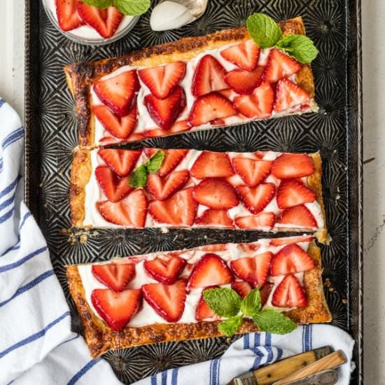 Puff Pastry Strawberry Tart