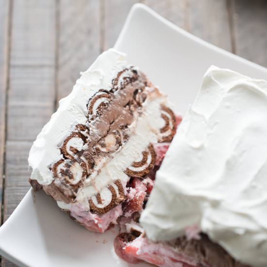 Swiss Roll Ice Cream Cake