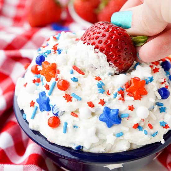 Red, White & Blue Cake Batter Dip