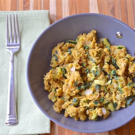 Vegan Chickpea Zucchini Scramble
