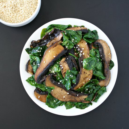 Sautéed Portobello with Spinach