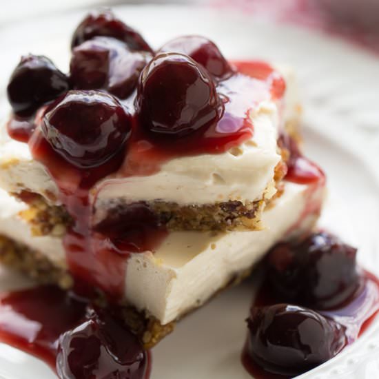 Vegan Cherry Cheesecake Bars