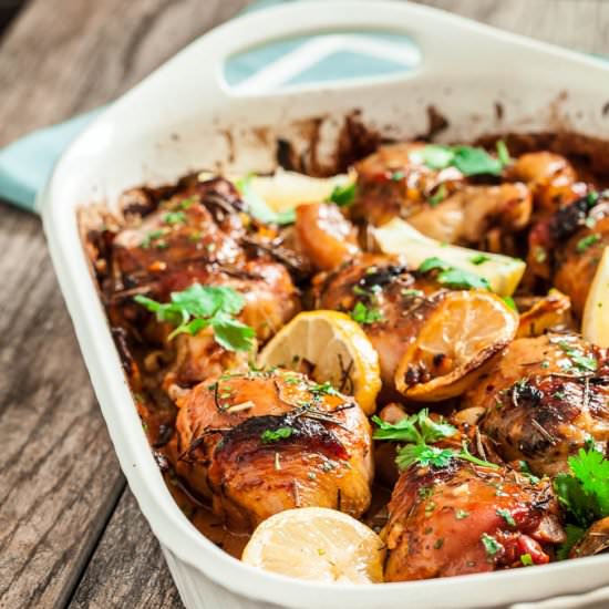 Lemon Garlic Roast Chicken