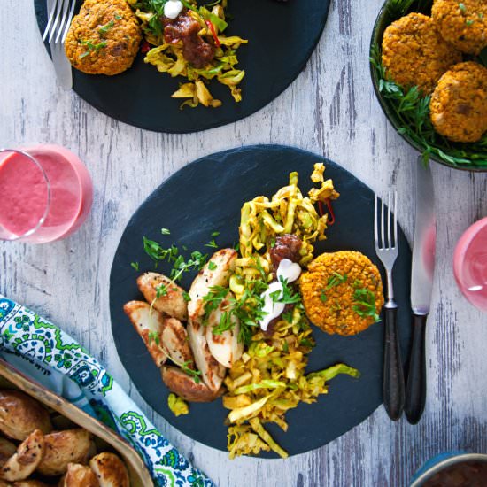 Vegan indian style dinner