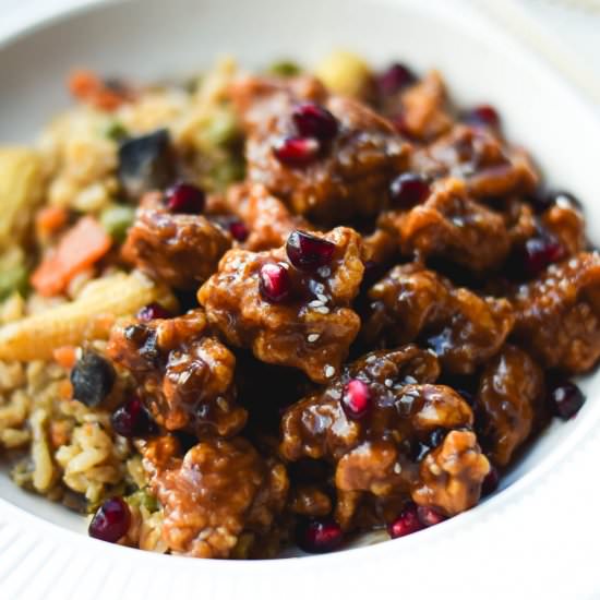 Sesame Pomegranate Chicken