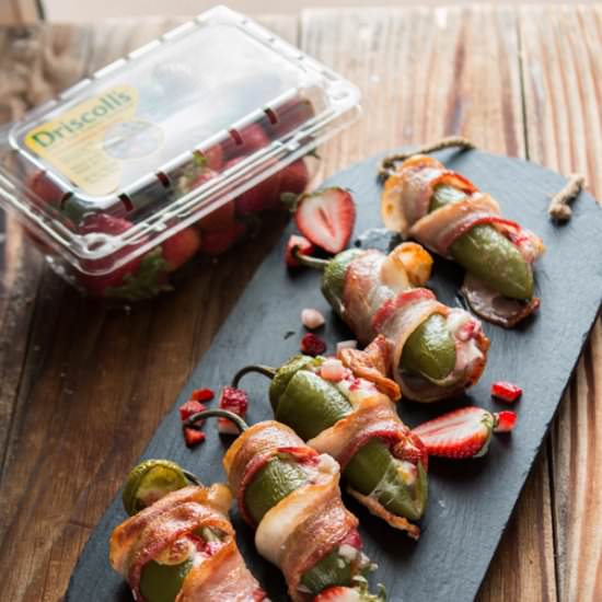 bacon wrapped strawberry stuffed ja