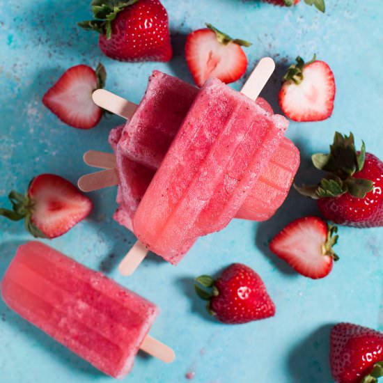 Strawberry Moscato Popsicles