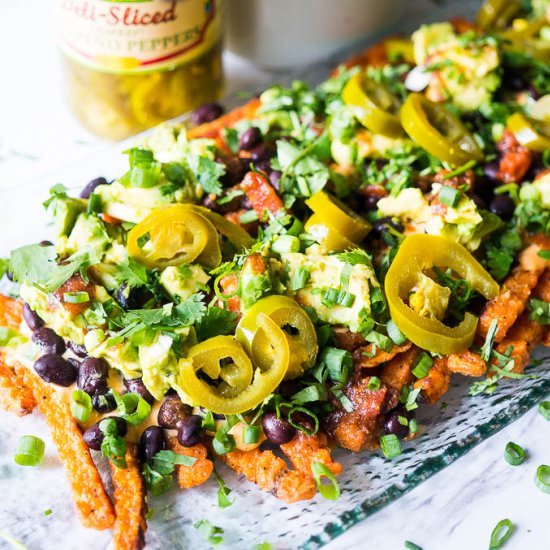Loaded Sweet Potato Nacho Fries