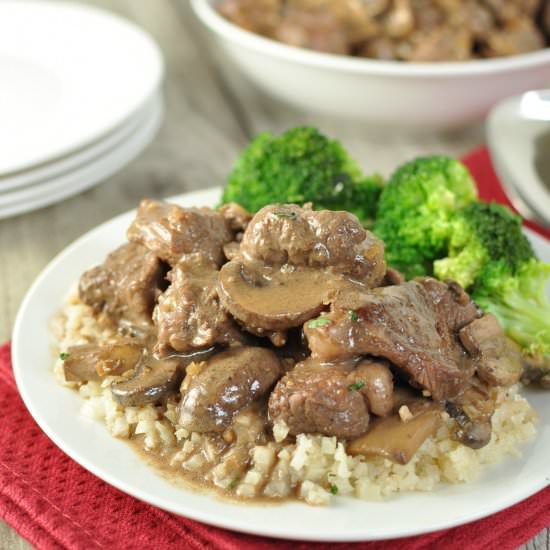 Beef Tips in Mushroom Brown Gravy
