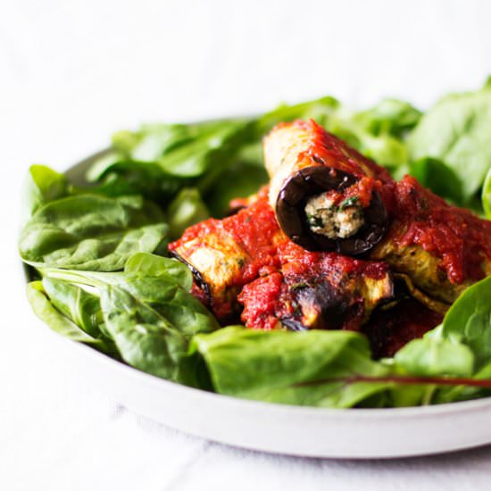 Vegan Eggplant Rollatini