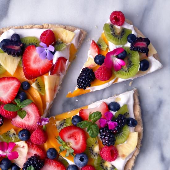 Healthier Tropical Fruit Pizza