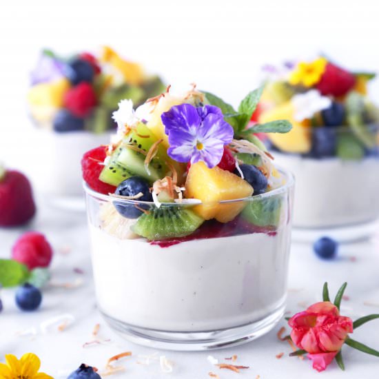 Haupia (Coconut) Pudding With Fruit