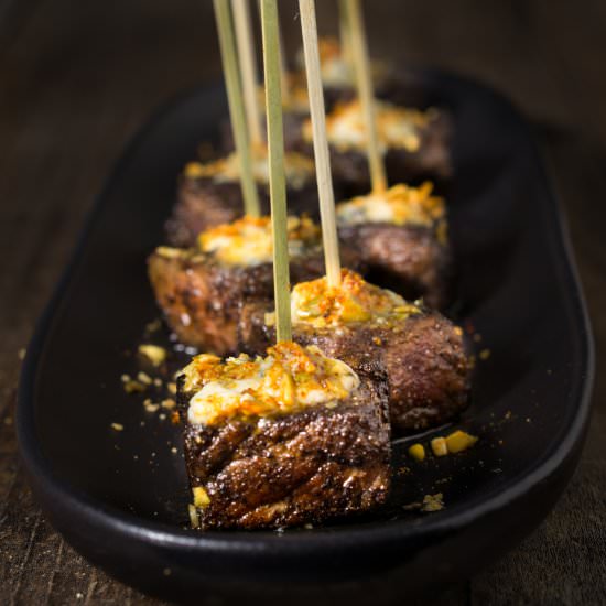 Steak Bites with Blue Cheese Butter