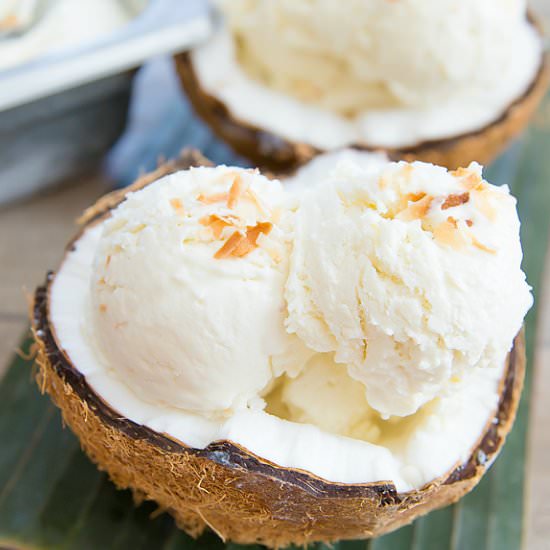 No Churn Coconut Ice Cream