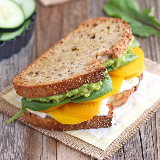 Golden Beet & Avocado Sandwich