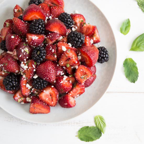 Berry Salad with Herbs & Feta