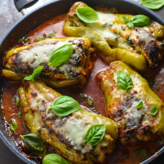 Saucy Skillet Stuffed Peppers