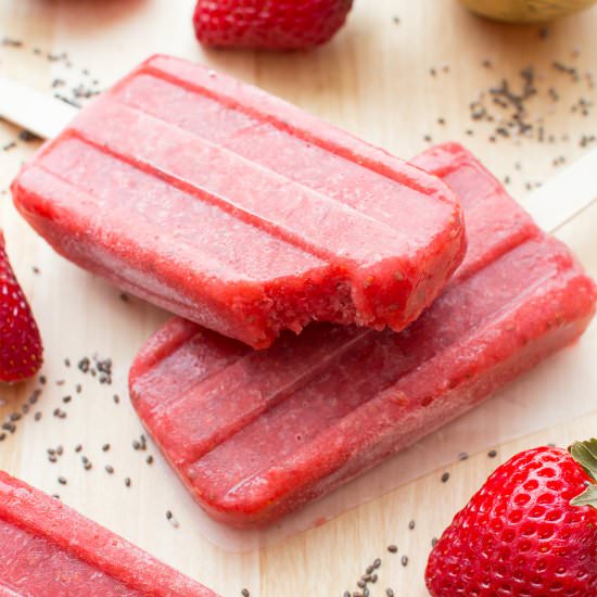 Vegan Strawberry Chia Seed Pops GF