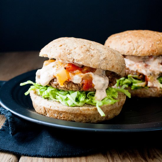 Sweet & Spicy Black Bean Burgers
