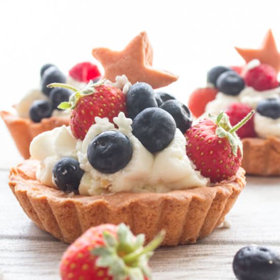 Creamy Filled Patriotic Fruit Tarts