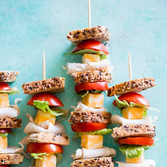 Turkey Sandwich Skewers
