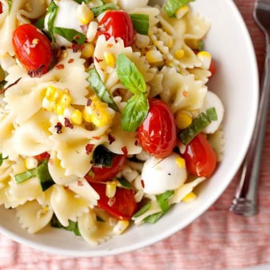Grilled Tomato And Corn Pasta Salad