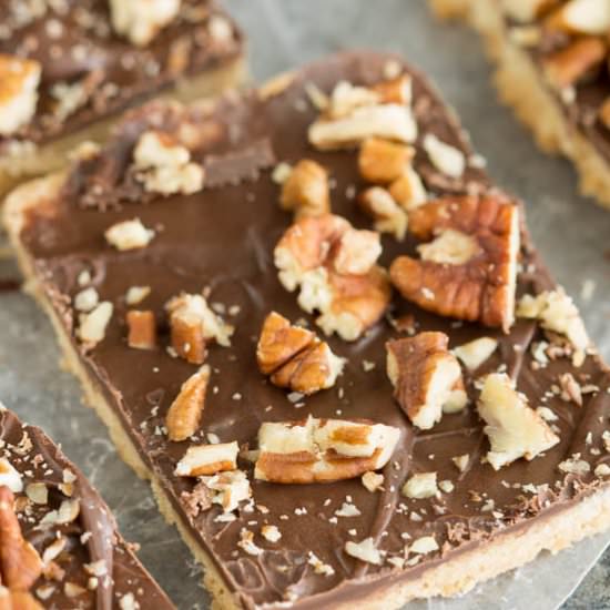 Chocolate Pecan Shortbread Bars