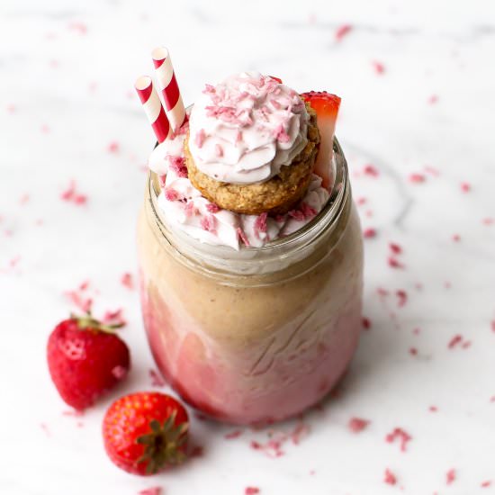Vegan Strawberry Cupcake Milkshake