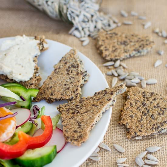 Garlic and Onion Sunflower Seed Crackers
