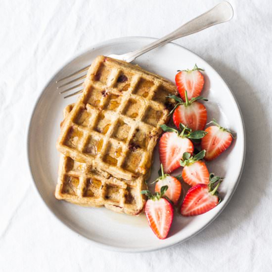 Vegan Strawberry Pumpkin Waffles