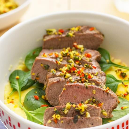 Lamb Backstrap Polenta Bowl