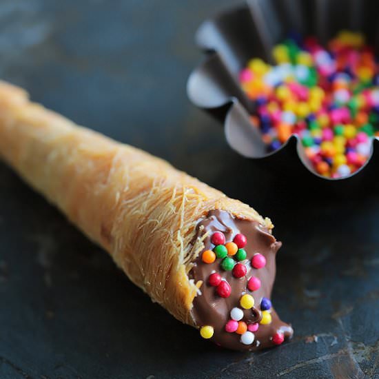 Nutella Kunafa Cones