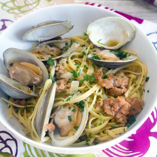 Spicy Lime Linguine with Clams