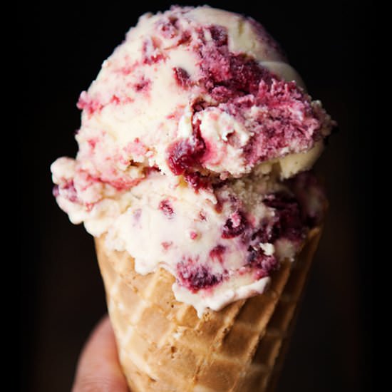 Roasted Cherry Bourbon Ice Cream