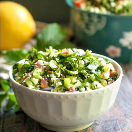 Cauliflower Tabouli (Paleo, GF)