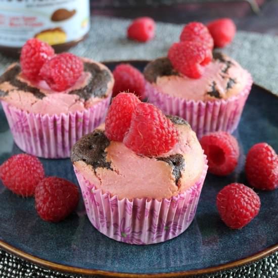 Raspberry Cheesecake Dark Chocolate Cupcakes
