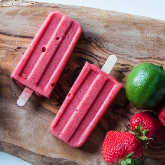 Strawberry Coconut Margarita Pops