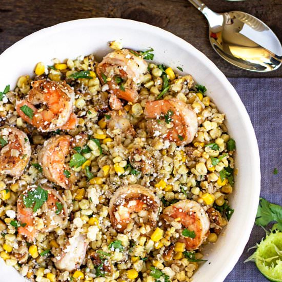 Shrimp Corn and Barley Salad