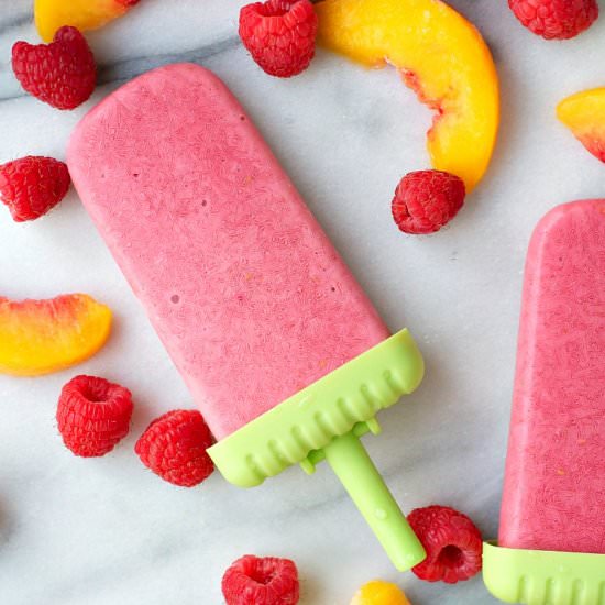Peach Melba Popsicles