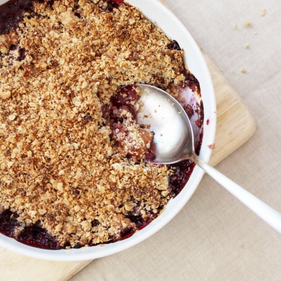 Gluten Free Peach & Cherry Crumble