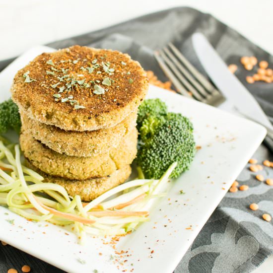 Lentil Broccoli Breakfast Cutlets