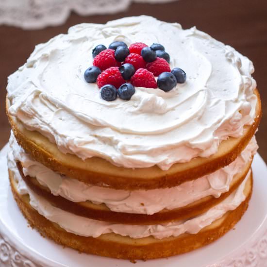 Lemon Blueberry Raspberry Cake