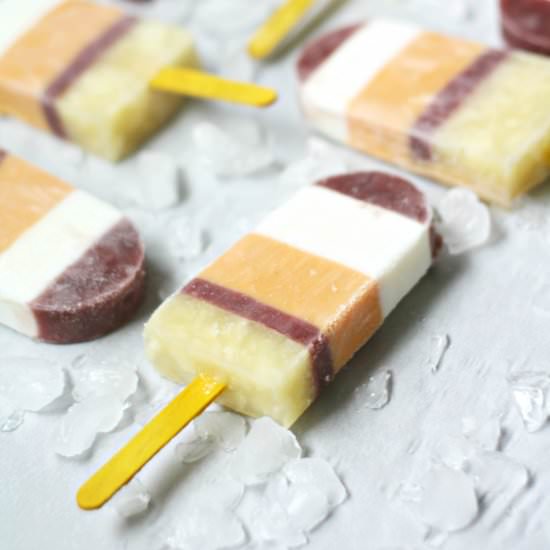 Tropical Striped Popsicles